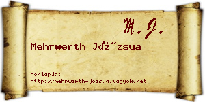 Mehrwerth Józsua névjegykártya